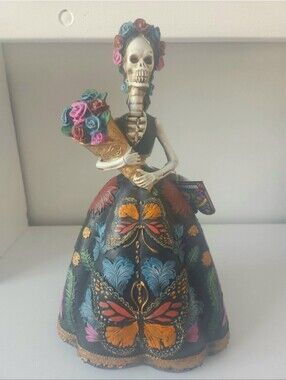 Day of the Dead Catrina Black Butterfly Dress Figurine - Decorative